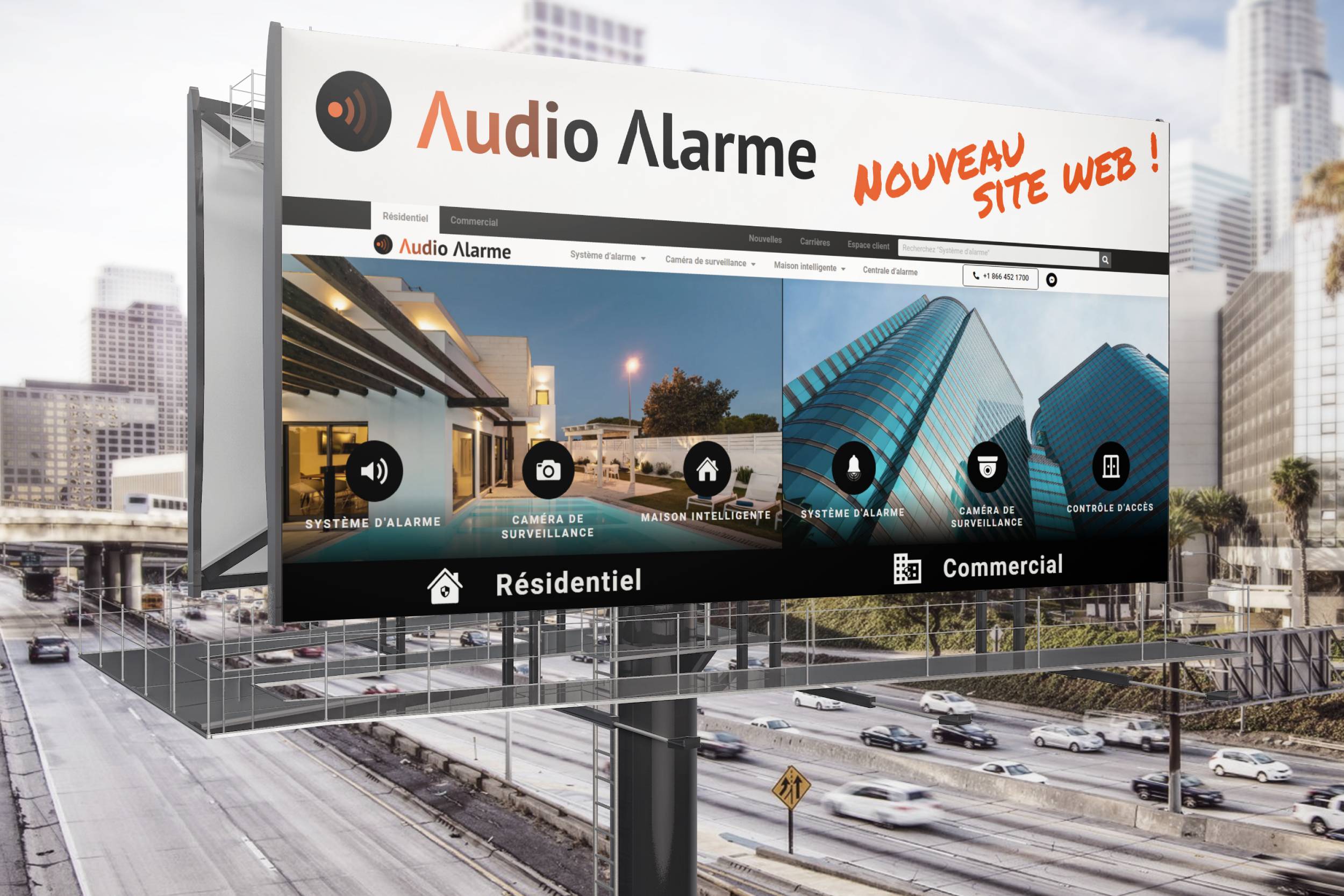 Billboard Nouveau site web Audio Alarme
