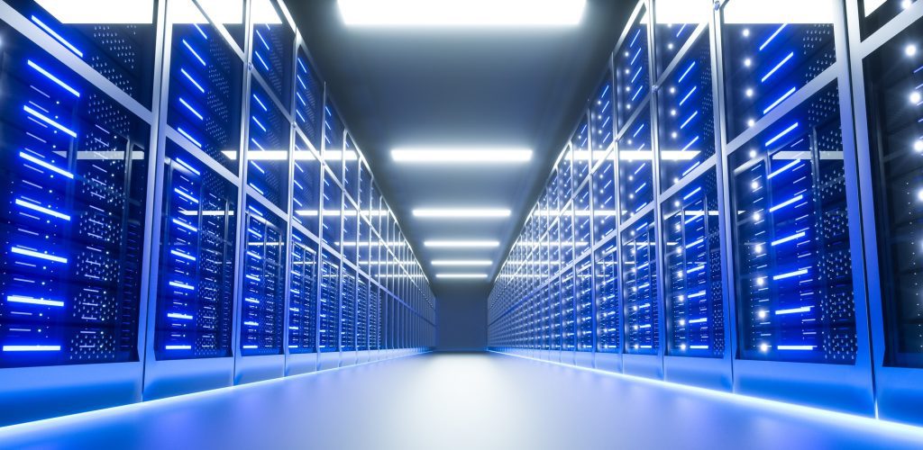 Server room interior in datacenter. 3D Render Server room interior in datacenter. 3D Render